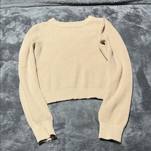 Forever 21 Cropped Crewneck Sweater - Tan